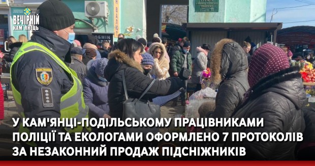 У Кам'янці-Подільському працівниками поліції та екологами оформлено 7 протоколів за незаконний продаж підсніжників