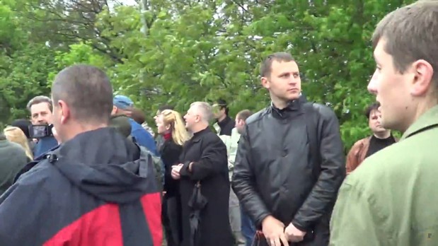 М.Посітко на акції "правого сектору" / 18 травня 2014 року
