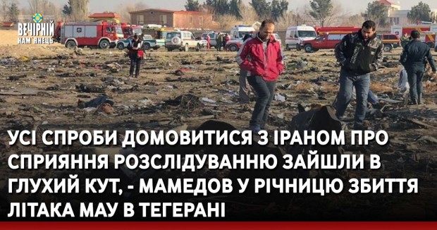 Усі спроби домовитися з Іраном про сприяння розслідуванню зайшли в глухий кут, - Мамедов у річницю збиття літака МАУ в Тегерані
