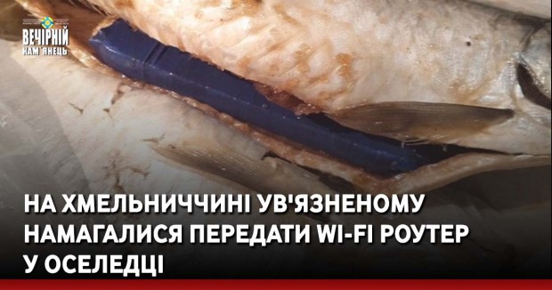 На Хмельниччині ув'язненому намагалися передати Wi-FI роутер у оселедці