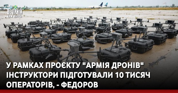 У рамках проєкту "Армія дронів" інструктори підготували 10 тисяч операторів, - Федоров