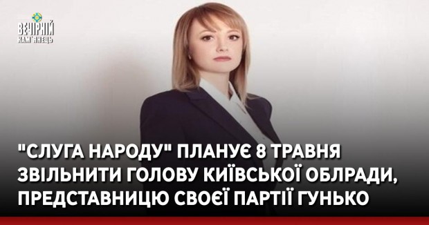 "Слуга народу" планує 8 травня звільнити голову Київської облради, представницю своєї партії Гунько