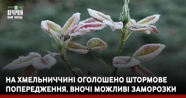 На Хмельниччині оголошено штормове попередження. Вночі можливі заморозки