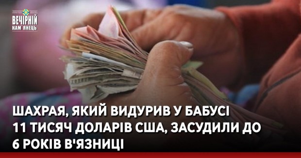 Шахрая, який видурив у бабусі 11 тисяч доларів США, засудили до 6 років в'язниці