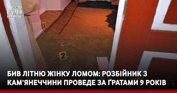 Бив літню жінку ломом: розбійник з Кам’янеччини проведе за ґратами 9 років