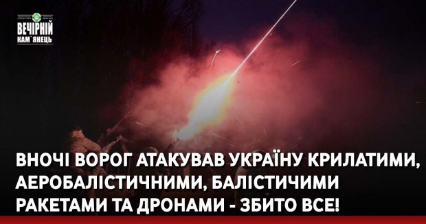 Вночі ворог атакував Україну крилатими, аеробалістичними, балістичими ракетами та дронами - збито ВСЕ! - Головнокомандувач ЗСУ