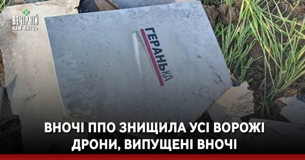 Вночі ППО знищила усі ворожі дрони, випущені вночі