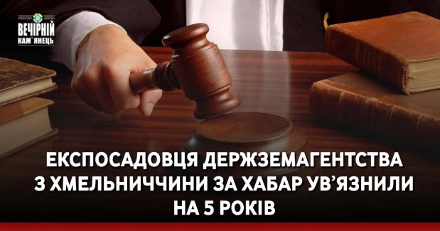 Експосадовця Держземагентства з Хмельниччини за хабар увʼязнили на 5 років