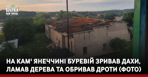 На Кам' янеччині буревій зривав дахи, ламав дерева та обривав дроти (ФОТО)