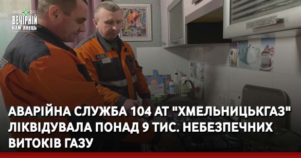 Аварійна служба 104 АТ "Хмельницькгаз" ліквідувала понад 9 тис.небезпечних витоків газу