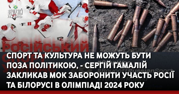 Спорт та культура не можуть бути поза політикою, - Сергій Гамалій закликав МОК заборонити участь росії та білорусі в Олімпіаді 2024 року
