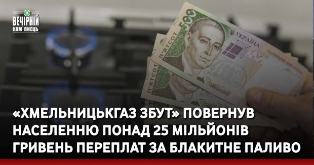 «Хмельницькгаз Збут» повернув населенню понад 25 мільйонів гривень переплат за блакитне паливо