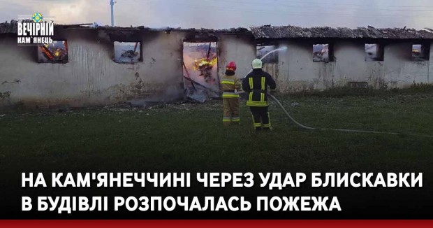 На Кам'янеччині через удар блискавки в будівлі розпочалась пожежа