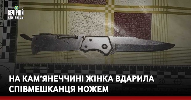 На Кам’янеччині жінка вдарила співмешканця ножем