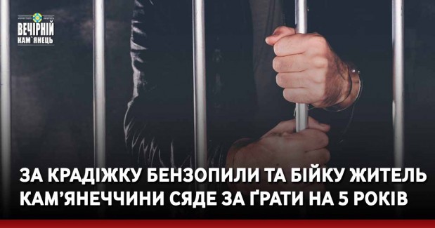 За крадіжку бензопили та бійку житель Кам’янеччини сяде за ґрати на 5 років