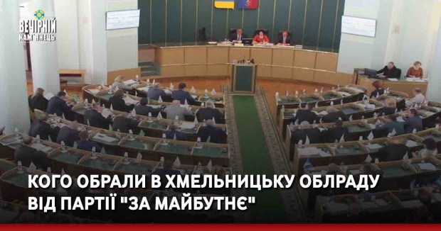 Кого обрали в Хмельницьку облраду від партії "За майбутнє"