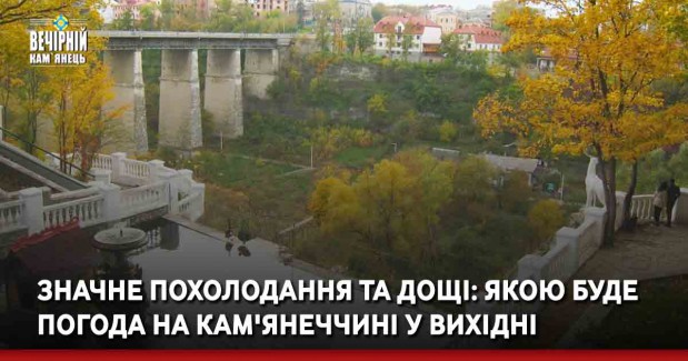 Значне похолодання та дощі: якою буде погода на Кам'янеччині у вихідні