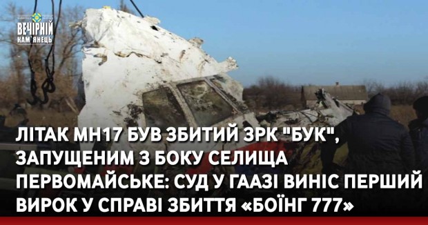 Літак MH17 був збитий ЗРК "Бук", запущеним з боку селища Первомайське: Cуд у Гаазі виніс перший вирок у справі збиття «Боїнг 777» 