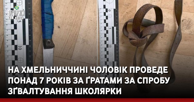 На Хмельниччині чоловік проведе понад 7 років за ґратами за спробу зґвалтування школярки