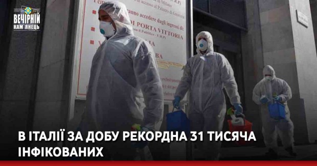 В Італії за добу рекордна 31 тисяча інфікованих