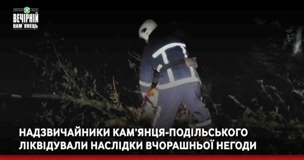 Надзвичайники Кам’янця-Подільського ліквідували наслідки вчорашньої негоди