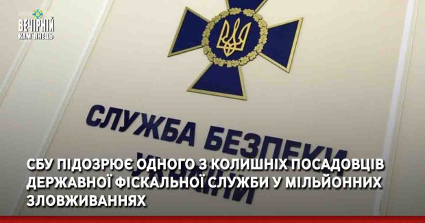 СБУ підозрює одного з колишніх посадовців Державної фіскальної служби у мільйонних зловживаннях