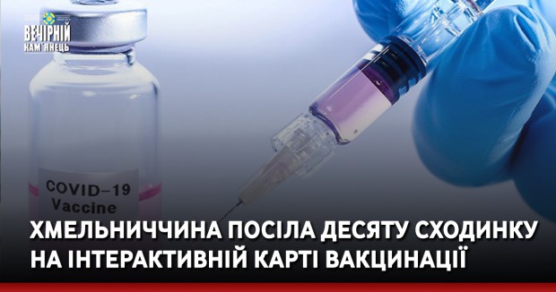 Хмельниччина посіла десяту сходинку на інтерактивній карті вакцинації в Україні