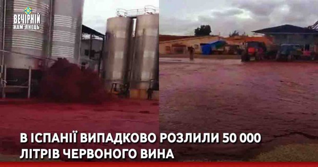 В Іспанії випадково розлили 50 000 літрів червоного вина