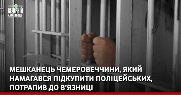 Мешканець Чемеровеччини, який намагався підкупити поліцейських, потрапив до в’язниці