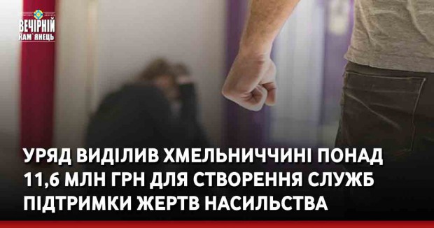Уряд виділив Хмельниччині понад 11,6 млн грн для створення служб підтримки жертв насильства 