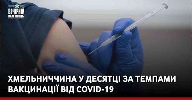 Хмельниччина у десятці за темпами вакцинації від COVID-19