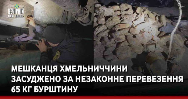 Мешканця Хмельниччини засуджено за незаконне перевезення 65 кг бурштину