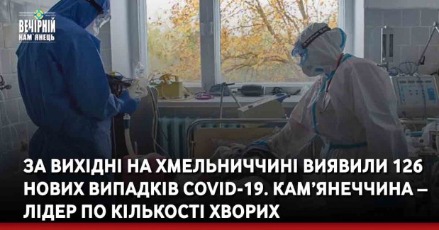 За вихідні на Хмельниччині виявили 126 нових випадків COVID-19. Кам’янеччина – лідер по кількості хворих