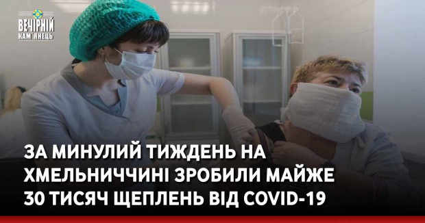 За минулий тиждень на Хмельниччині зробили майже 30 тисяч щеплень від COVID-19