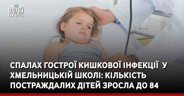 Спалах гострої кишкової інфекції &nbsp;у хмельницькій школі: кількість постраждалих дітей зросла до 84