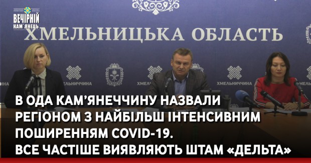 В ОДА Кам’янеччину назвали регіоном з найбільш інтенсивним поширенням COVID-19. Все частіше в області виявляють штам «Дельта»