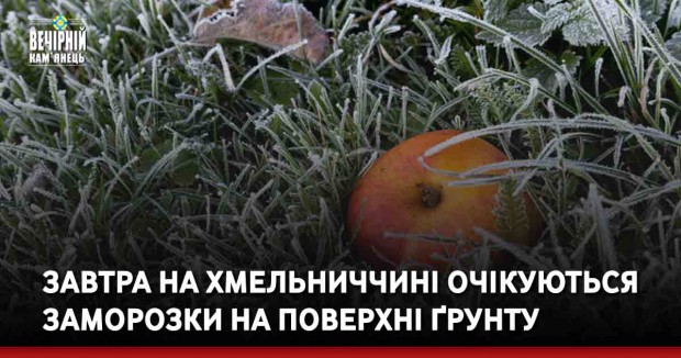 Завтра на Хмельниччині очікуються заморозки на поверхні ґрунту