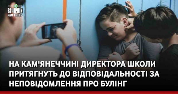 На Кам'янеччині директора школи притягнуть до відповідальності за неповідомлення про булінг  відносно учня
