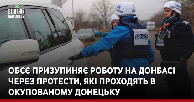 ОБСЄ призупиняє роботу на Донбасі через протести, які проходять в окупованому Донецьку