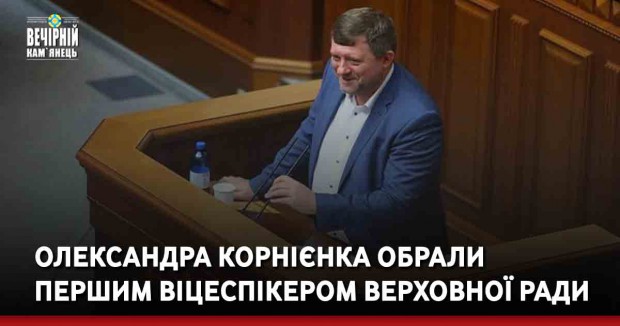 Олександра Корнієнка обрали першим віцеспікером Верховної Ради
