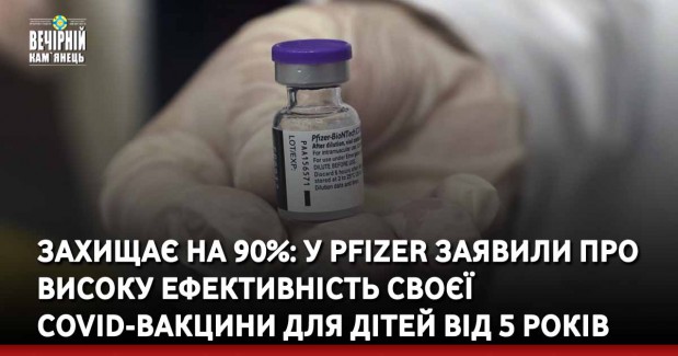 Захищає на 90%: у Pfizer заявили про високу ефективність своєї COVID-вакцини для дітей від 5 років