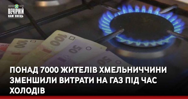 Понад 7000 жителів Хмельниччини зменшили витрати на газ під час холодів