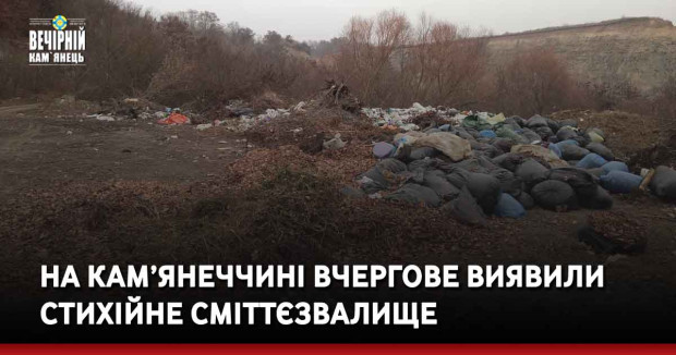 На Кам’янеччині вчергове виявили стихійне сміттєзвалище  