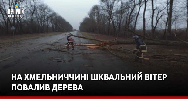 За добу надзвичайники Хмельниччини двічі звільняли дороги від повалених вітром дерев.