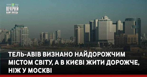 Тель-Авів визнано найдорожчим містом світу, а в Києві жити дорожче, ніж у Москві