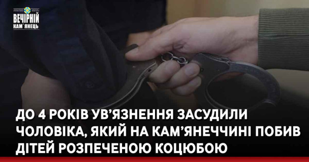 До 4 років ув’язнення засудили чоловіка, який на Кам’янеччині побив дітей розпеченою коцюбою