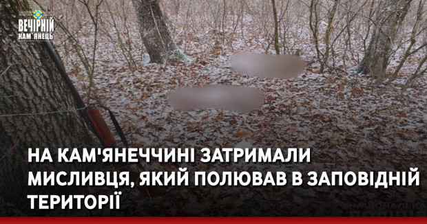На Кам'янеччині затримали мисливця, який полював в заповідній території