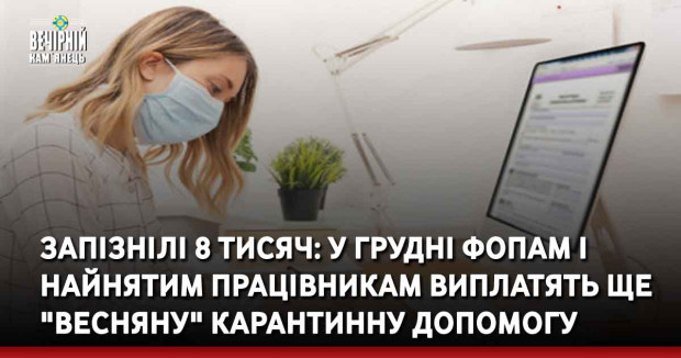 Запізнілі 8 тисяч: у грудні ФОПам і найнятим працівникам виплатять ще "весняну" карантинну допомогу
