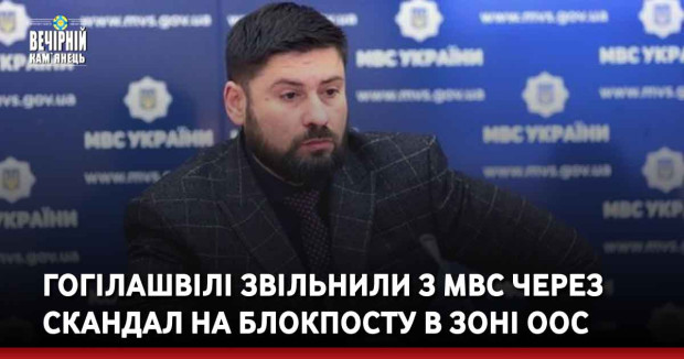 Гогілашвілі звільнили з МВС через скандал на блокпосту в зоні ООС