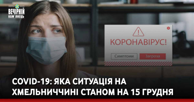 COVID-19: яка ситуація на Хмельниччині станом на 15 грудня